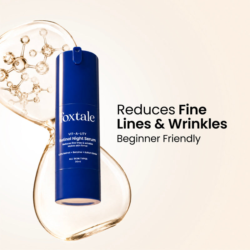 Foxtale 0.15% Retinol Night Serum Treats fine lines and wrinkles 2x faster than regular retinol | 30 ml - Buy from Indicrest