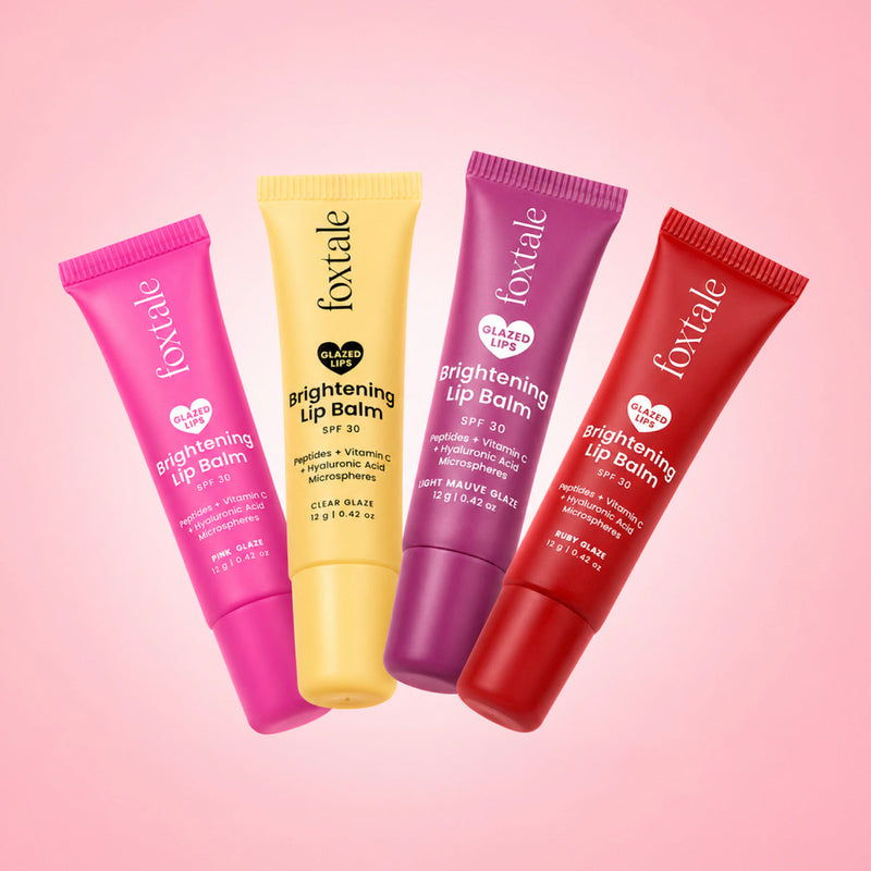 Foxtale Brightening Lip Balm with Pouch | Kit of 4 Fades pigmentation & brightens lips in 15 days | 48 ml - Buy from Indicrest