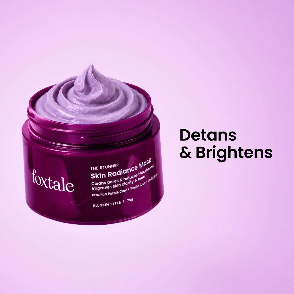 Foxtale Skin Radiance De-Tan Mask A new-age ubtan face mask that removes tan, blackheads and whiteheads while brightening and hydrating the skin | 75g - Image 8 - Buy from Indicrest
