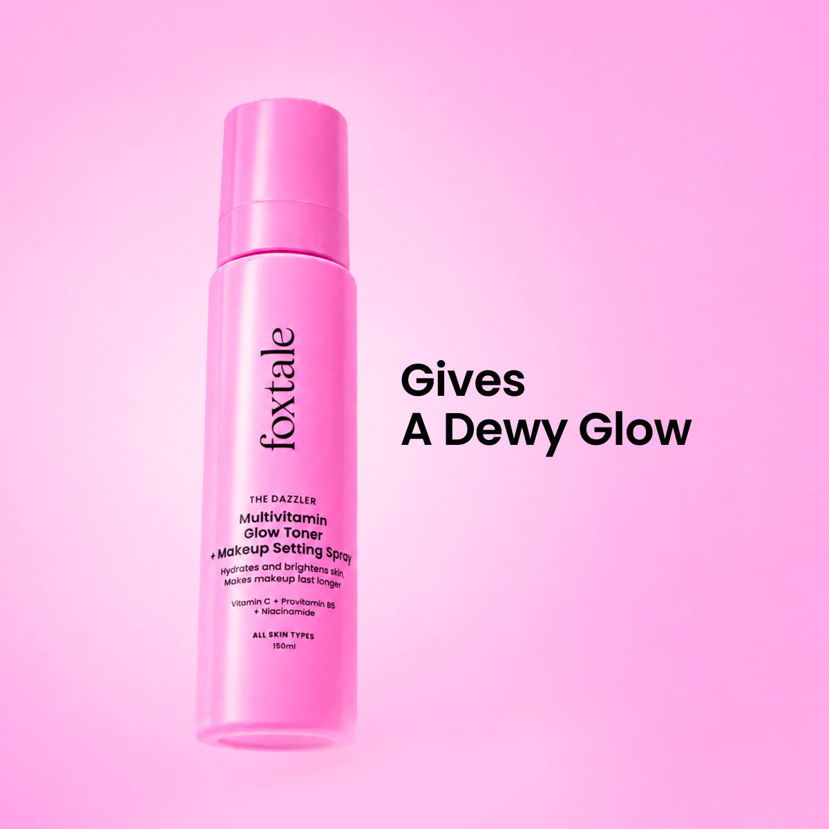 Foxtale Glow Toner + Makeup Setting Spray Vitamin C + Niacinamide + Provitamin B5 for dewy skin and dewier makeup | 150 ml - Buy from Indicrest