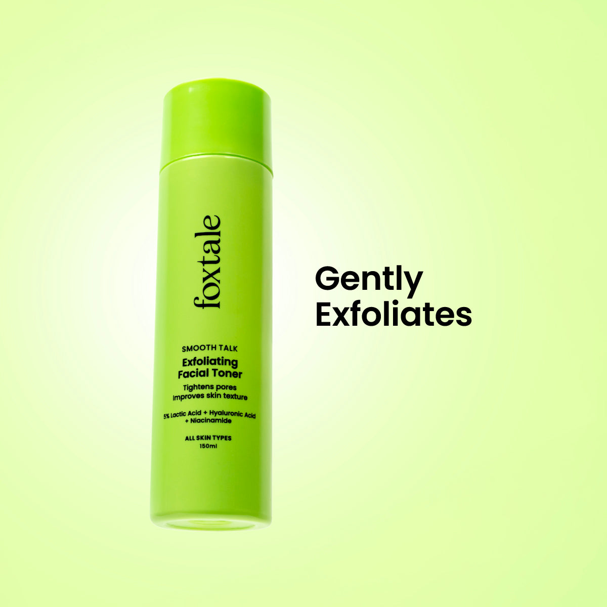 Foxtale Exfoliating Facial Toner 5% Lactic Acid + Niacinamide for brighter skin & tighter pores | 150 ml - Buy from Indicrest