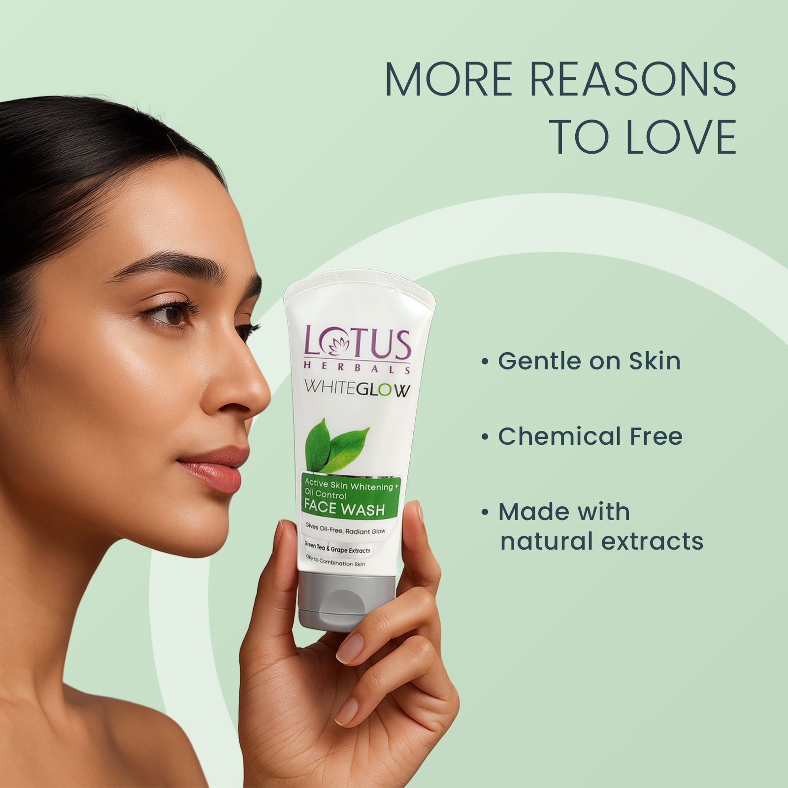 Lotus Herbals WhiteGlow Skin Brightening + Oil Control Facewash, 2 X 100g