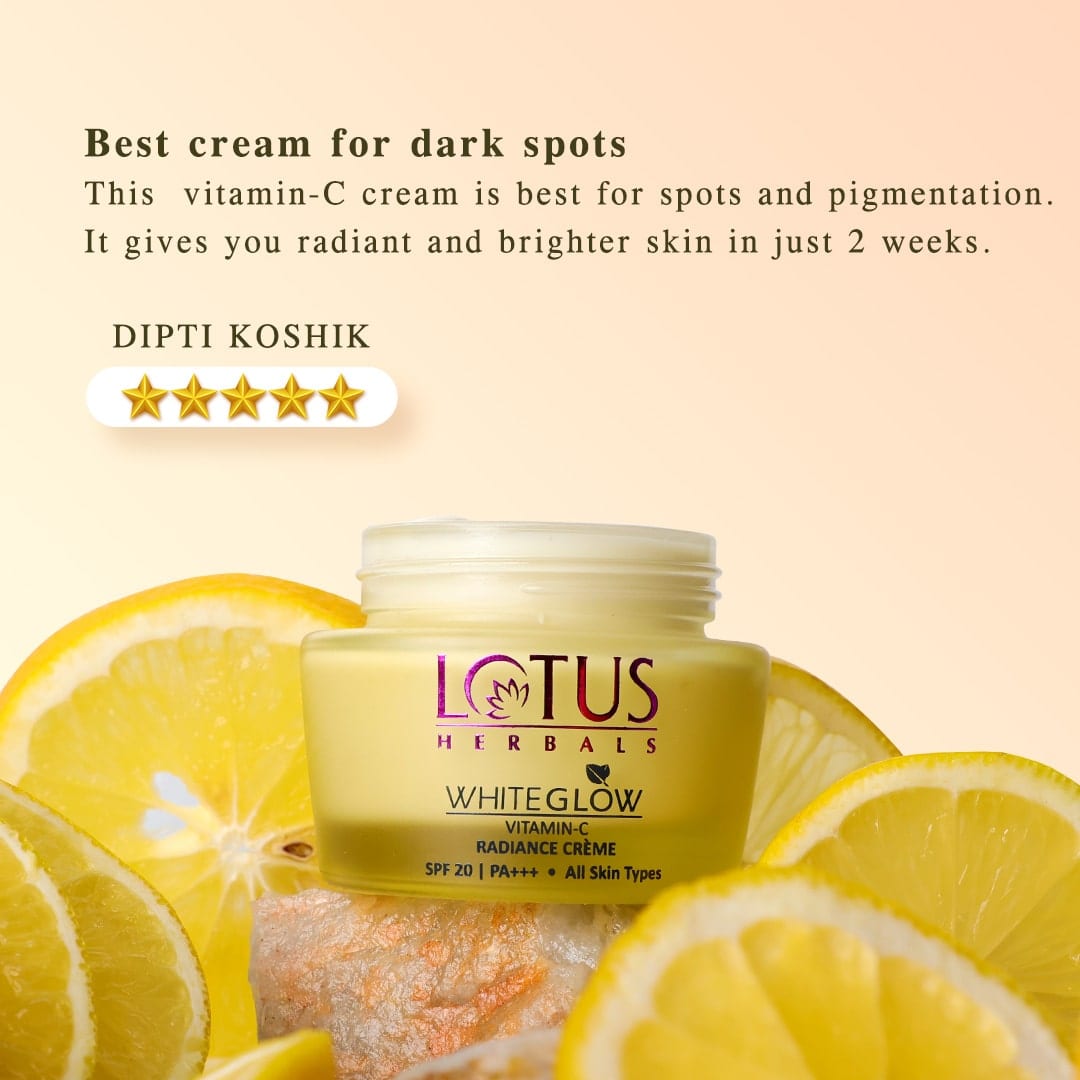 Lotus Herbals WhiteGlow Vitamin-C Radiance Creme SPF 20 I PA+++, 50g