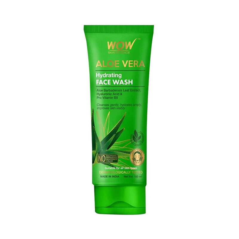 WOW Aloe Vera Hydrating Face Wash Front Packaging Buy at Indicrest