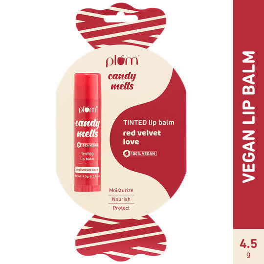 Plum Candy Melts Red Velvet Love Tinted Lip Balm | Nourishes & Protects | Sheer-Tint | Velvety Smooth, 4.5g Buy at Indicrest