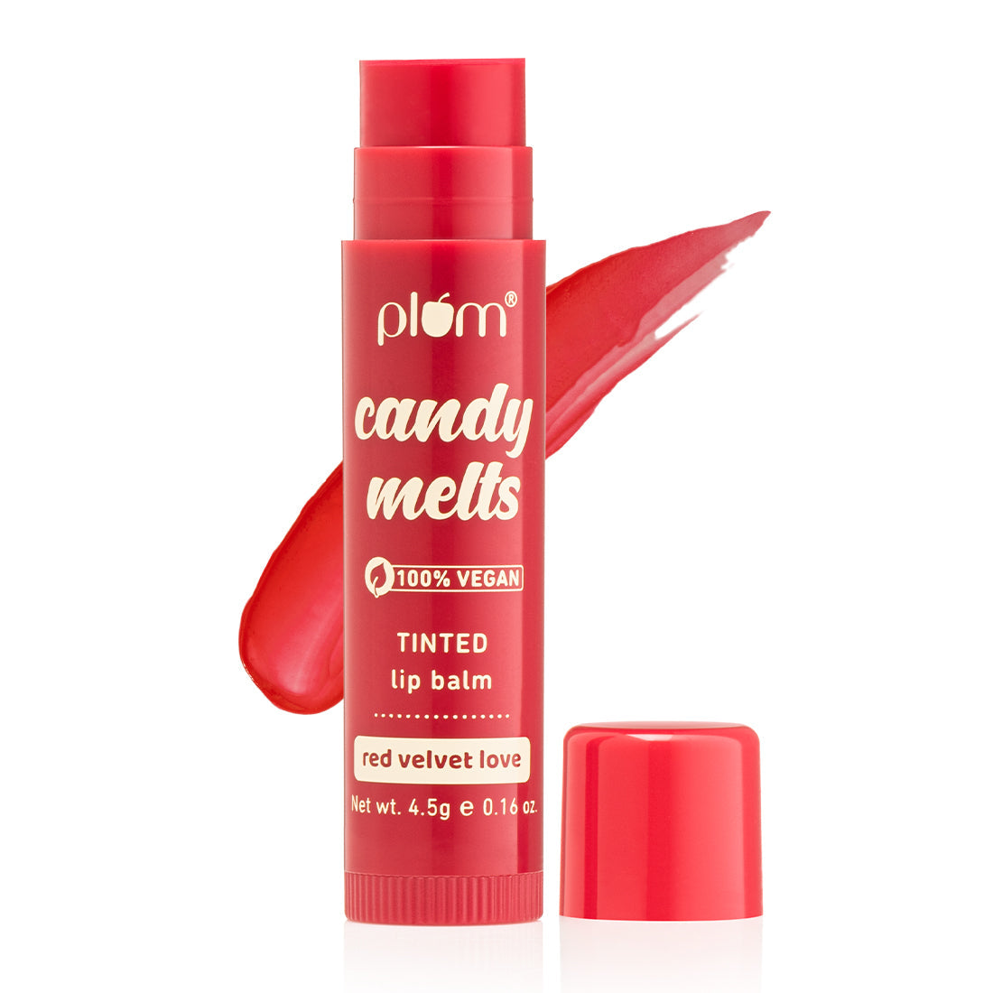 Plum Candy Melts Red Velvet Love Tinted Lip Balm | Nourishes & Protects | Sheer-Tint | Velvety Smooth, 4.5g