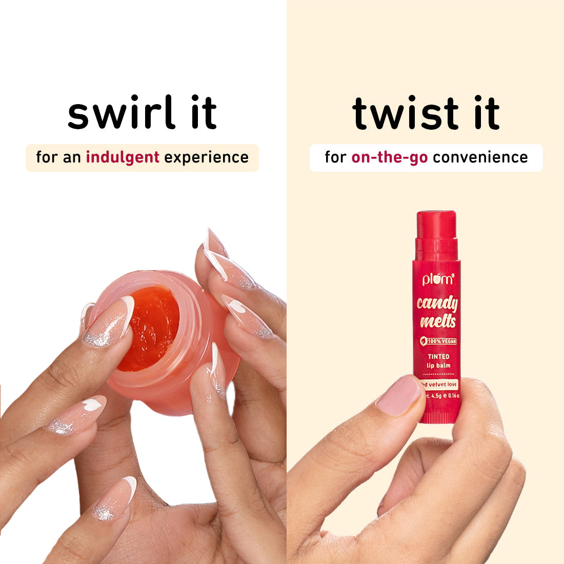 Plum Candy Melts Red Velvet Love Tinted Lip Balm | Nourishes & Protects | Sheer-Tint | Velvety Smooth, 4.5g