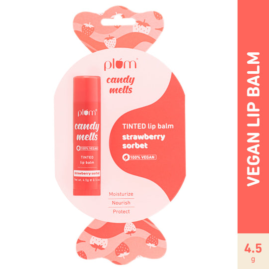 Plum Candy Melts Strawberry Sorbet Tinted Lip Balm | Nourishes & Protects | Sheer-Tint | Velvety Smooth, 4.5g Buy at Indicrest