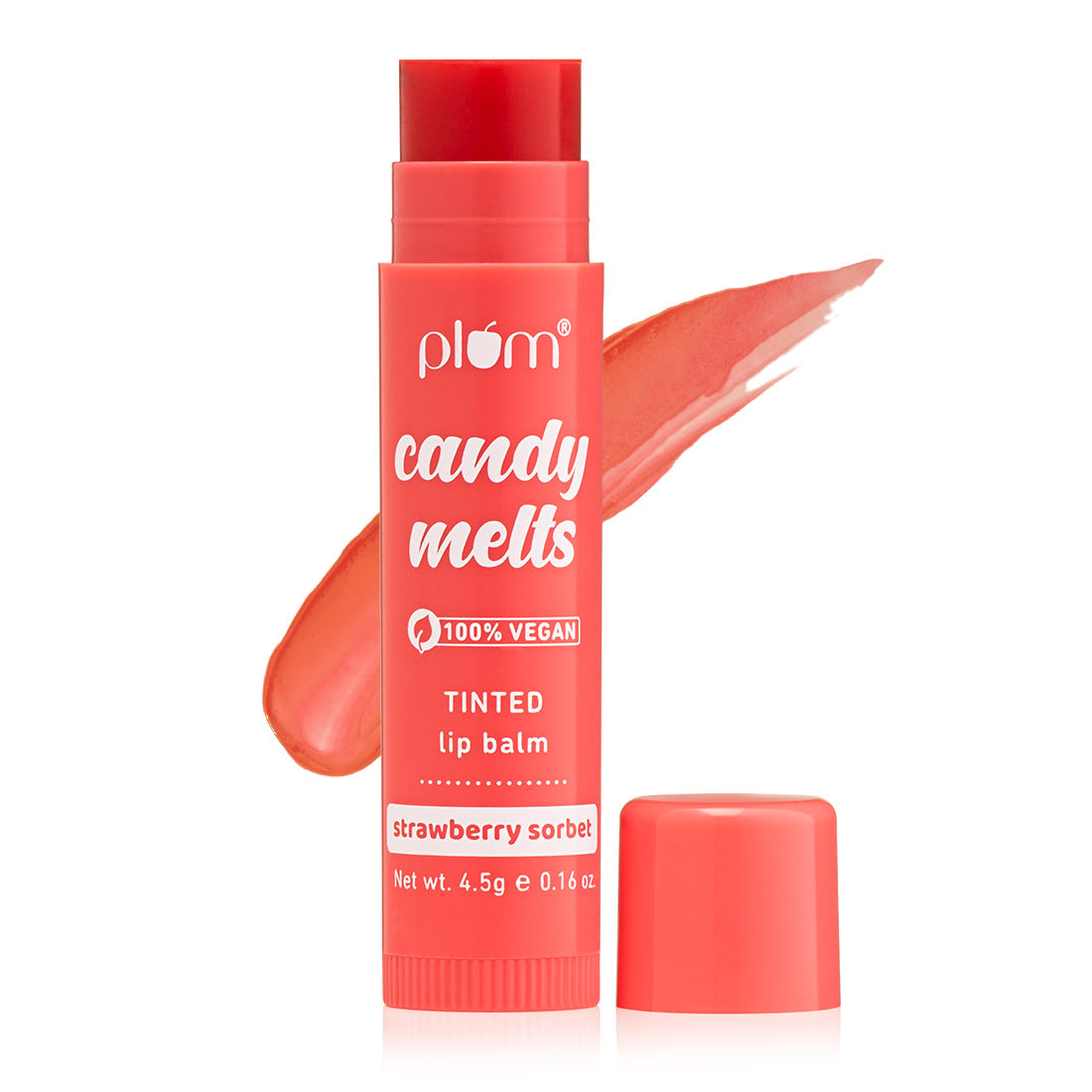 Plum Candy Melts Strawberry Sorbet Tinted Lip Balm | Nourishes & Protects | Sheer-Tint | Velvety Smooth, 4.5g