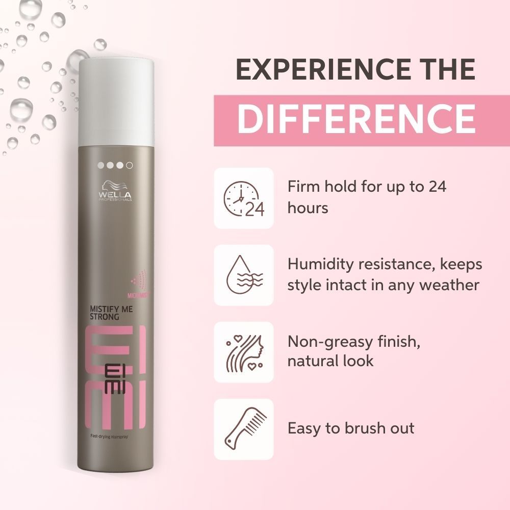 Wella Professionals EIMI Mistify Me Strong Fast Drying Hair Spray, 300ml2