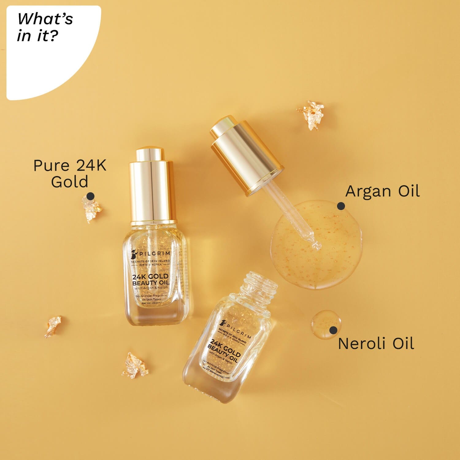 Pilgrim 24K Gold Beauty Oil, 20ml - Image 2 - Buy from Indicrest