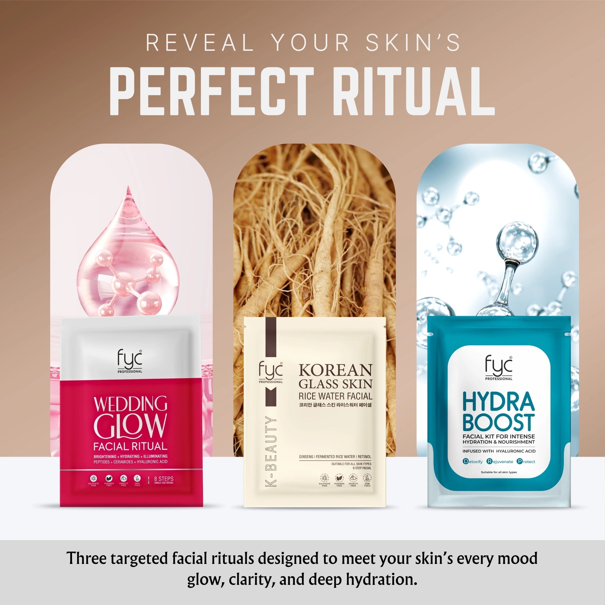 fyc-professional-facial-kit-combo-korean-glass-skin-9-step-wedding-glow-hydraboost-8-step - Image 2 - Buy from Indicrest