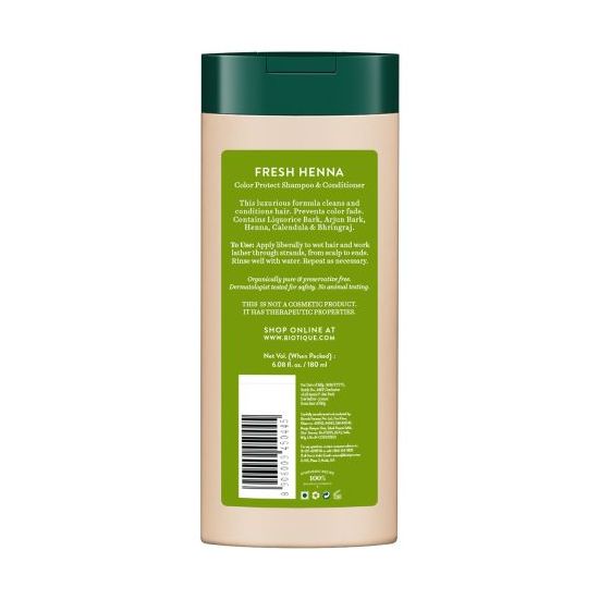 Biotique Fresh Henna Colour Protect Shampoo & Conditioner, 180ml (Pack of 2) - Image 3 - Buy from Indicrest