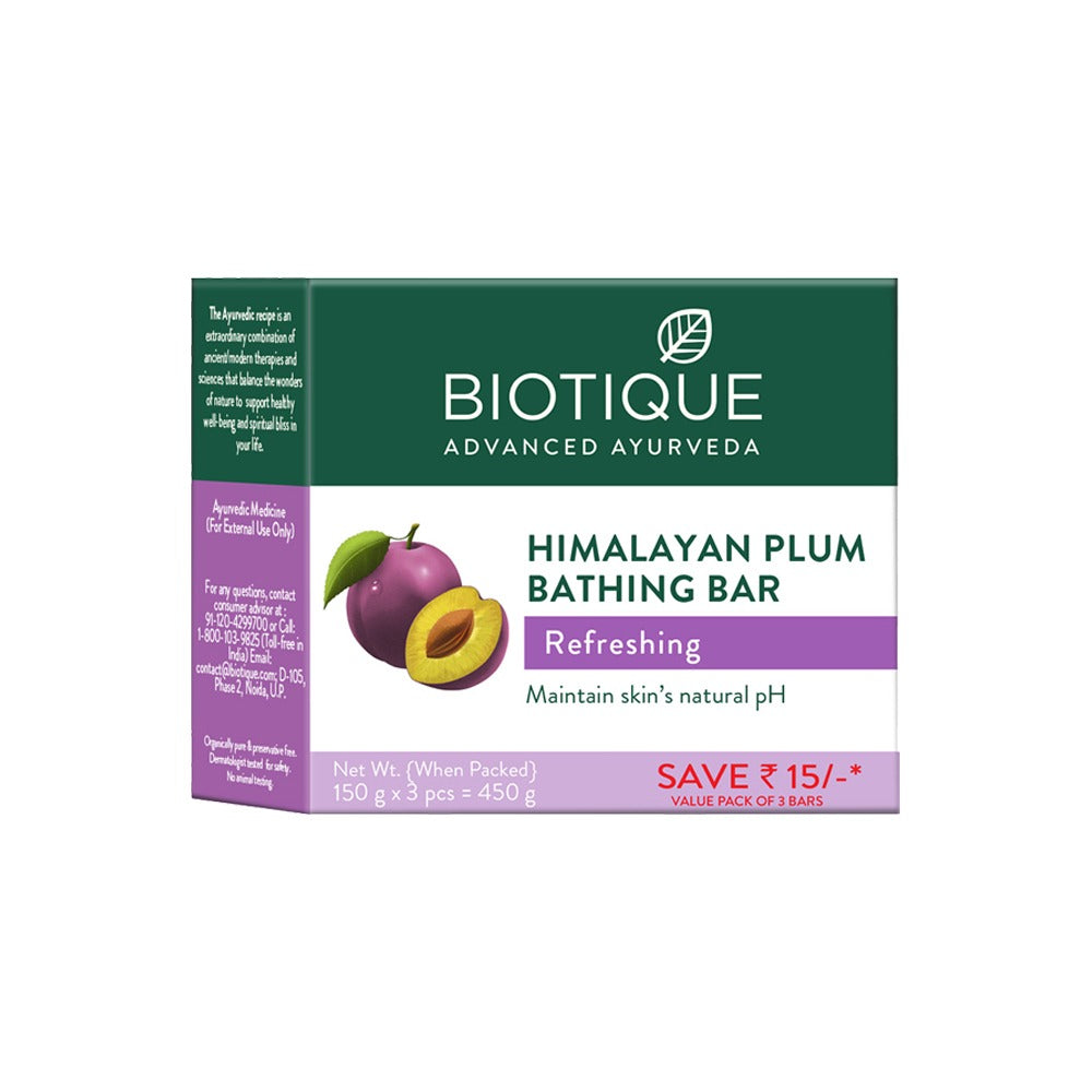 Biotique Himalayan Plum Refreshing Bathing bar, 150g - Image 4 - Buy from Indicrest
