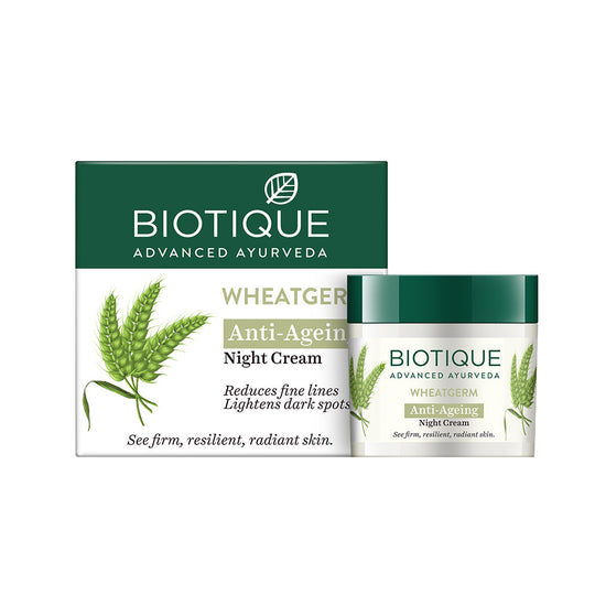 Biotique Wheatgerm Anti-Ageing Night Cream, 50g - Buy from Indicrest