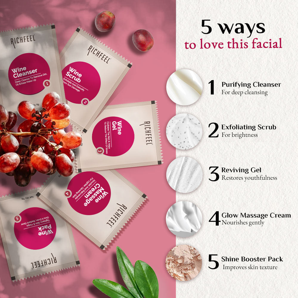 Richfeell Wine Facial Kit 30 gm - Image 4 - Buy from Indicrest
