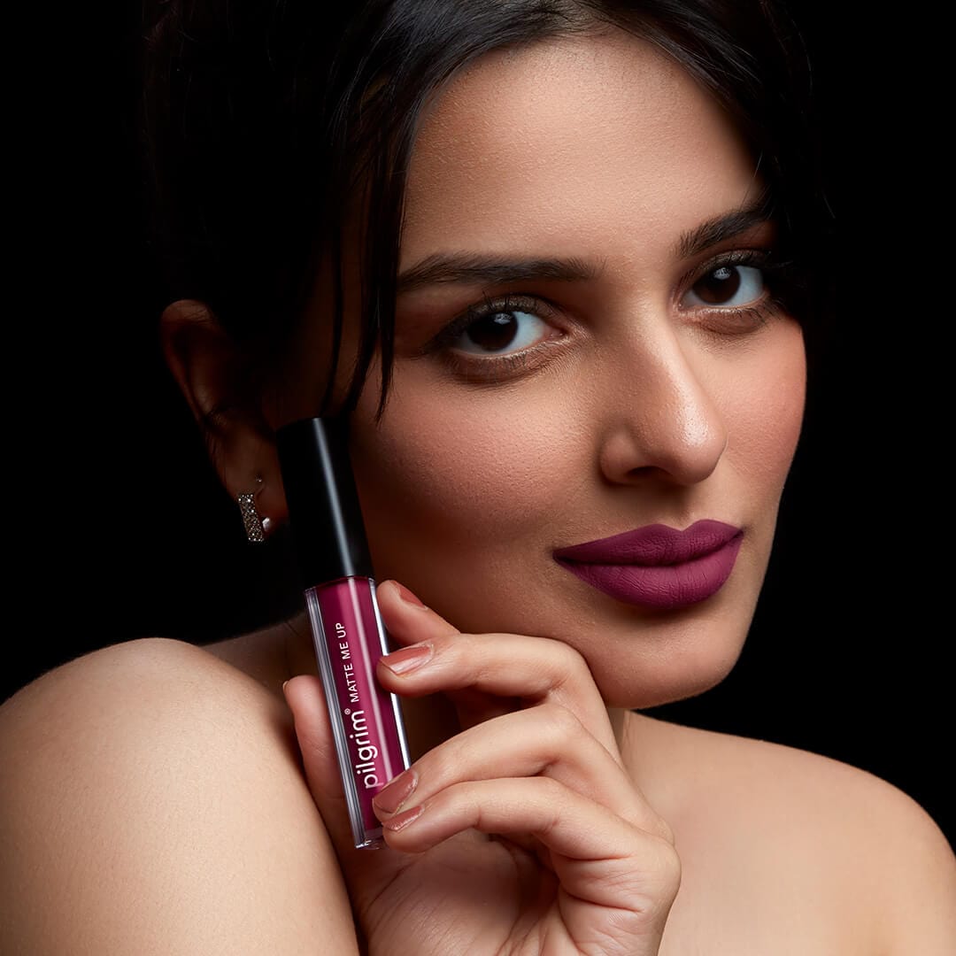 pilgrim matte me up liquid lipstick wine spill 05   Image 4   Buy from Indicrest