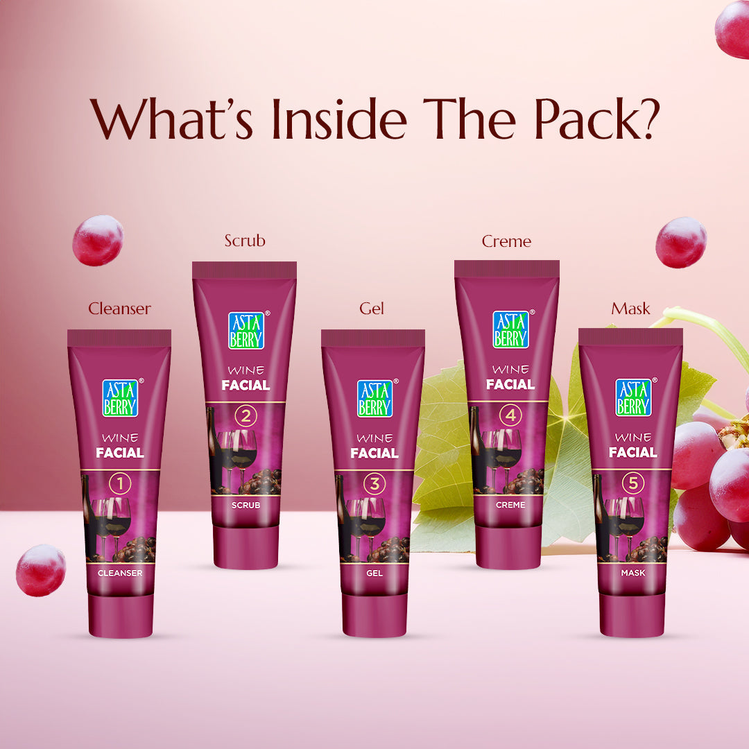 Astaberry Wine Mini Facial Kit | 5 Steps - Image 3 - Buy from Indicrest