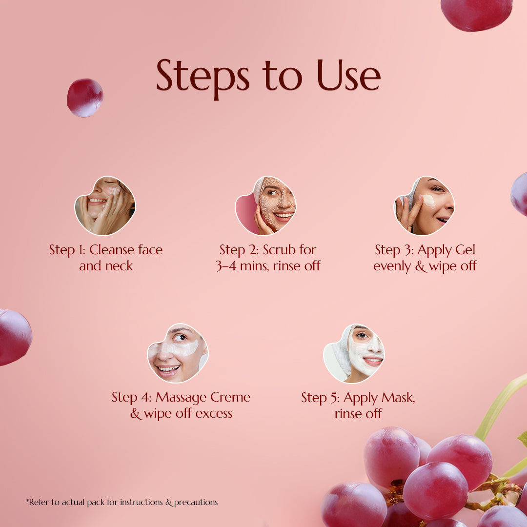 Astaberry Wine Mini Facial Kit | 5 Steps - Image 4 - Buy from Indicrest