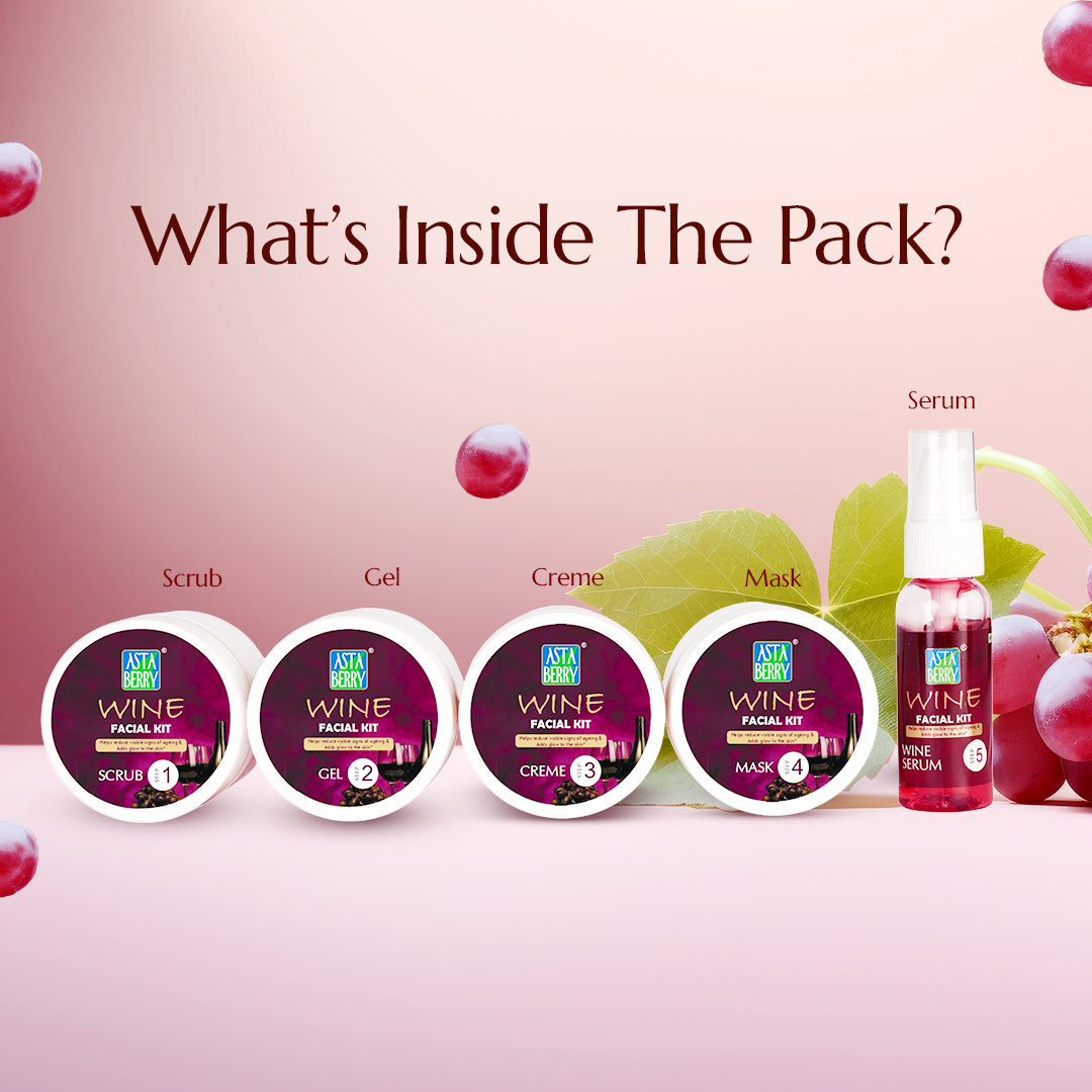 Astaberry Wine Facial Kit | 5 Steps - Image 3 - Buy from Indicrest