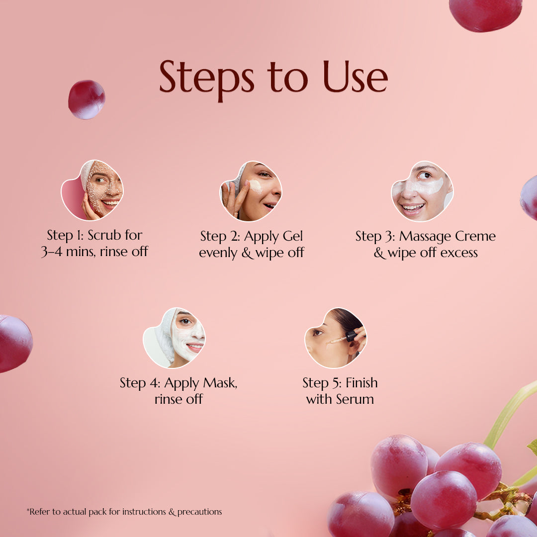 Astaberry Wine Facial Kit | 5 Steps - Image 4 - Buy from Indicrest