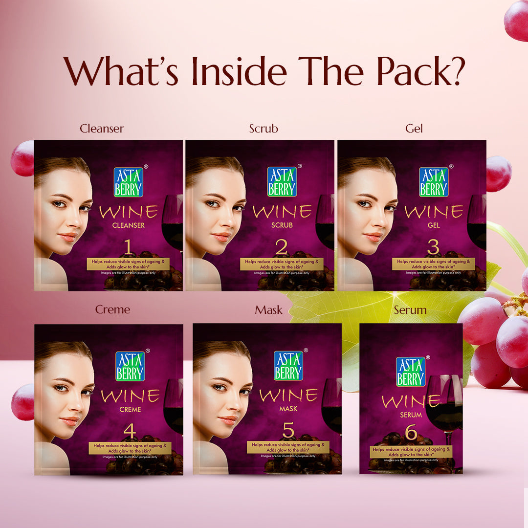 Astaberry Wine Facial Kit | 6 Steps - Image 3 - Buy from Indicrest