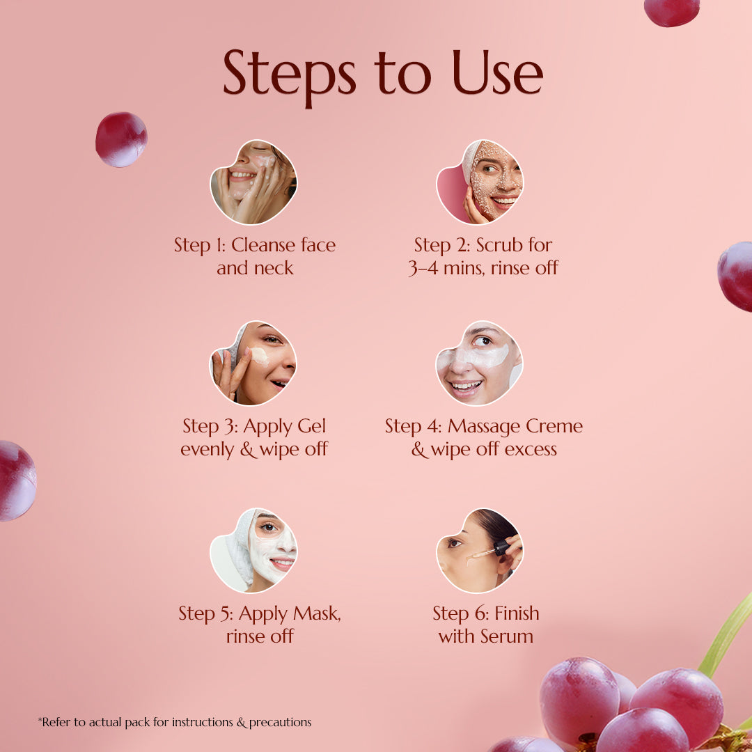 Astaberry Wine Facial Kit | 6 Steps - Image 4 - Buy from Indicrest