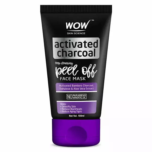 Wow Activated Charcoal Face Peel Off Mask, 100ml - Indicrest Buy at Indicrest