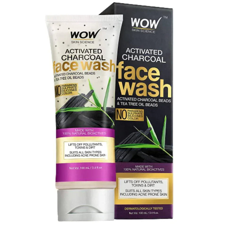 Wow Activated Charcoal Face Wash, 100ml - Indicrest Buy at Indicrest