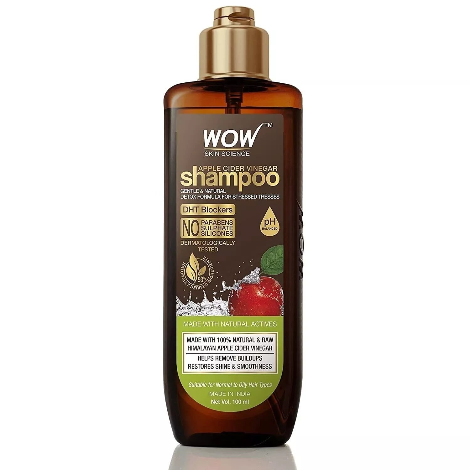Wow Apple Cider Vinegar Shampoo, 100ml - Indicrest