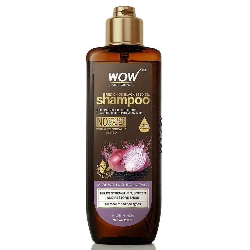 Wow Red Onion Black Seed Shampoo, 200ml - Indicrest Buy at Indicrest