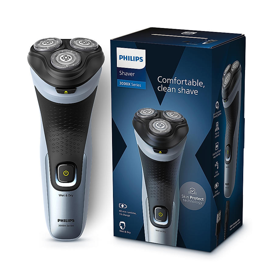 Philips Electric Shaver for Men-| SkinProtect Technology, Wet and Dry Shave | 4D Floating Heads | 27 Self Sharpening Blades | Pop up Trimmer | Cordless | Waterproof | X3063/03