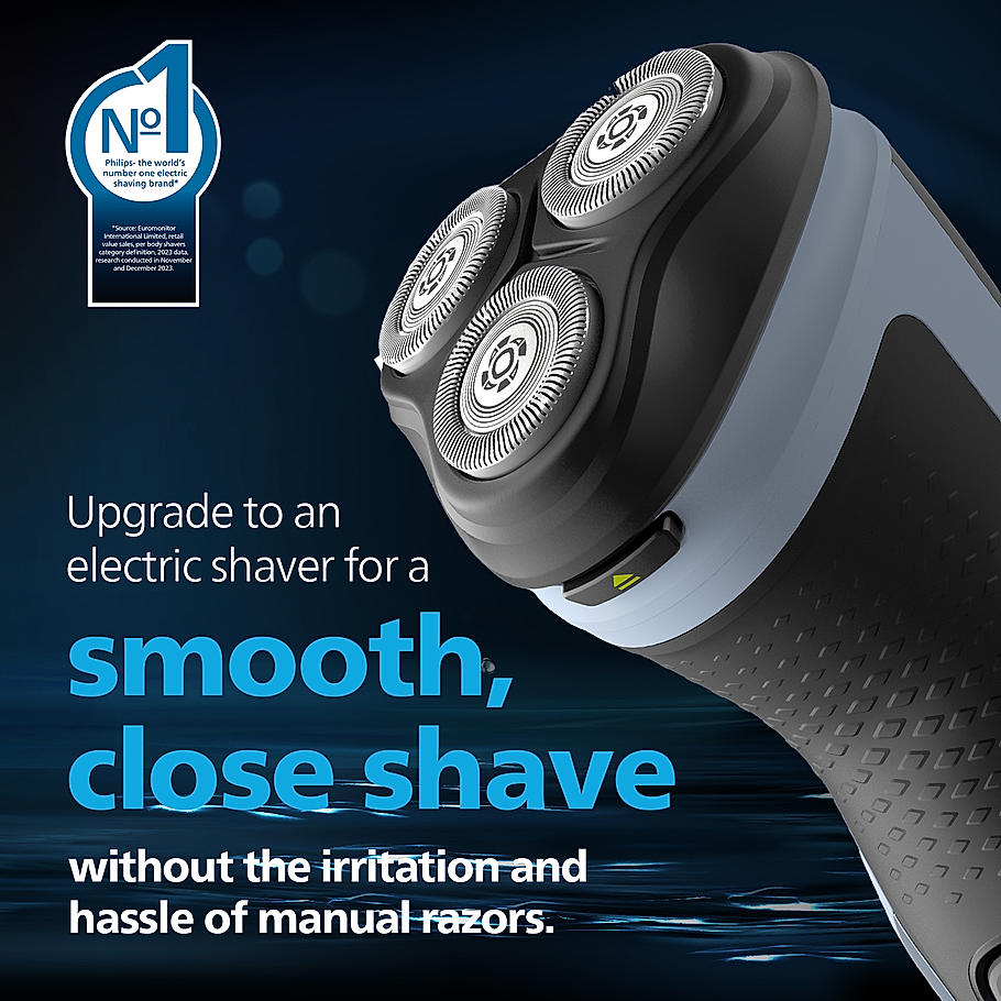 Philips Electric Shaver for Men-| SkinProtect Technology, Wet and Dry Shave | 4D Floating Heads | 27 Self Sharpening Blades | Pop up Trimmer | Cordless | Waterproof | X3063/03
