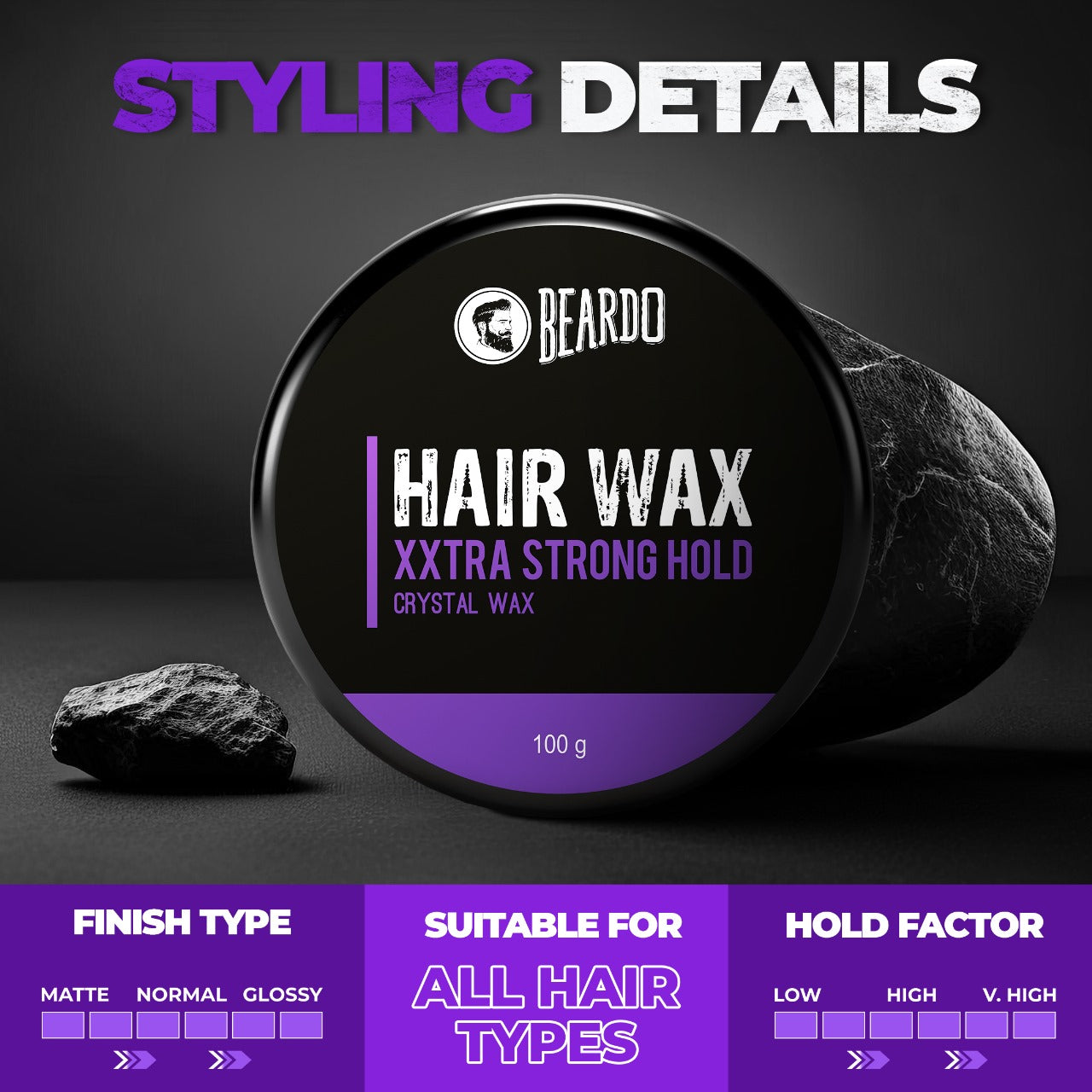 Beardo Hair Wax XXTRA STRONGHOLD Crystal Wax, Pack of 3 - Image 2 - Buy from Indicrest