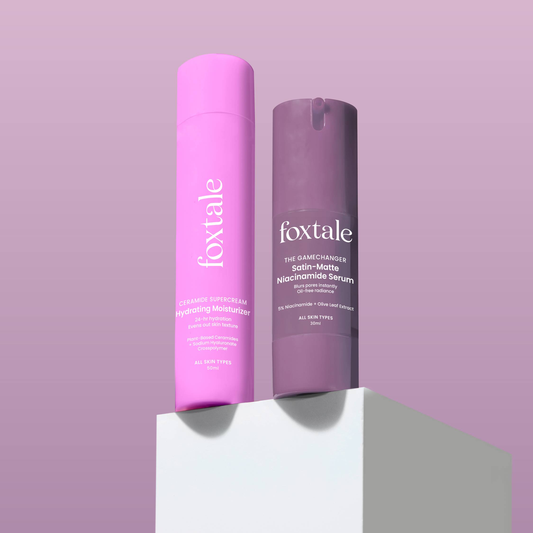 Foxtale Yours Smoothly Duo 5% Niacinamide Brightening Serum + Hydrating Moisturizer with Ceramide - Buy from Indicrest