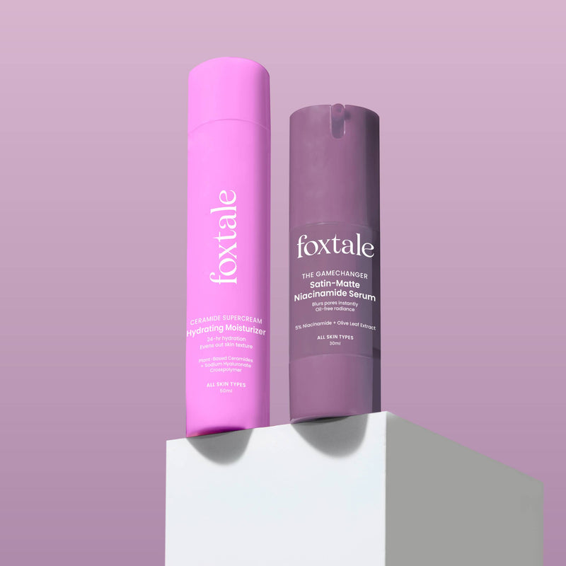 Foxtale Yours Smoothly Duo 5% Niacinamide Brightening Serum + Hydrating Moisturizer with Ceramide - Buy from Indicrest