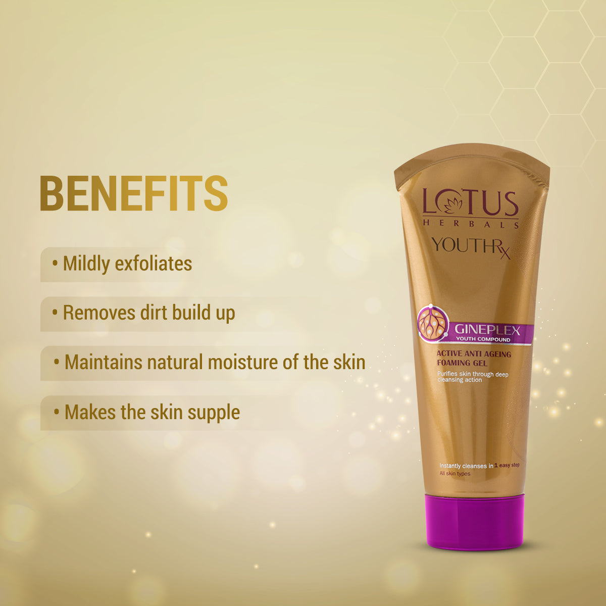 Lotus Herbals YouthRx Active Anti Ageing Foaming Gel, 2 X 100g