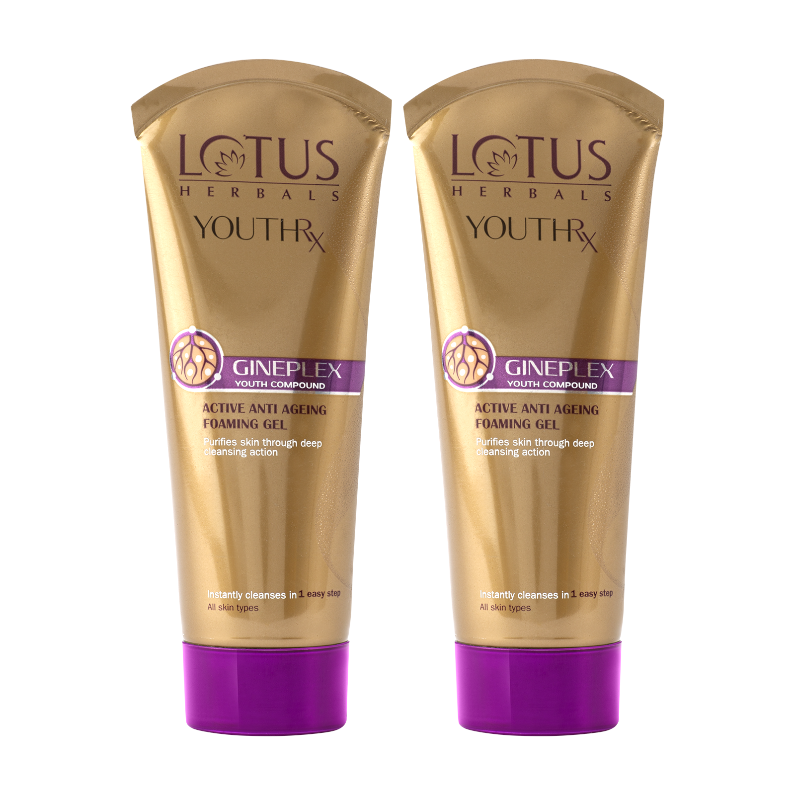 Lotus Herbals YouthRx Active Anti Ageing Foaming Gel, 2 X 100g