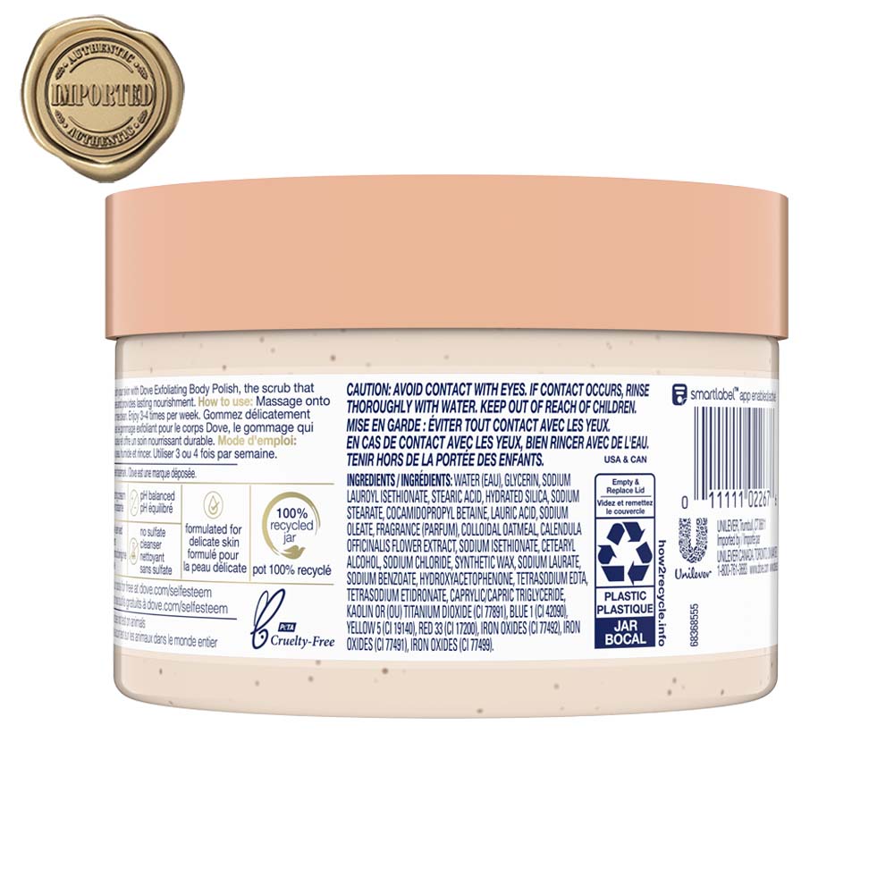 Dove Exfoliating Body Polish Scrub - Oatmeal & Calendula Oil, 298g Buy at Indicrest Image 3