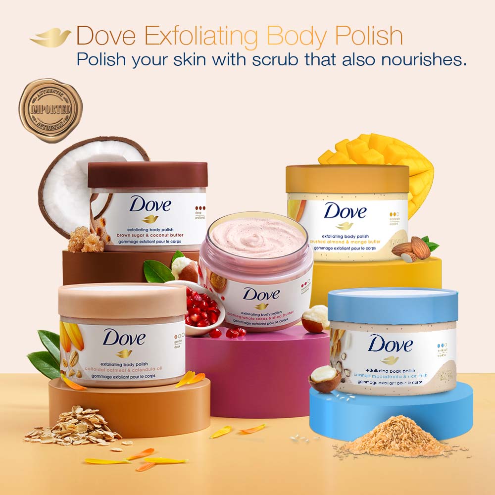 Dove Exfoliating Body Polish Scrub - Oatmeal & Calendula Oil, 298g Buy at Indicrest Image 8