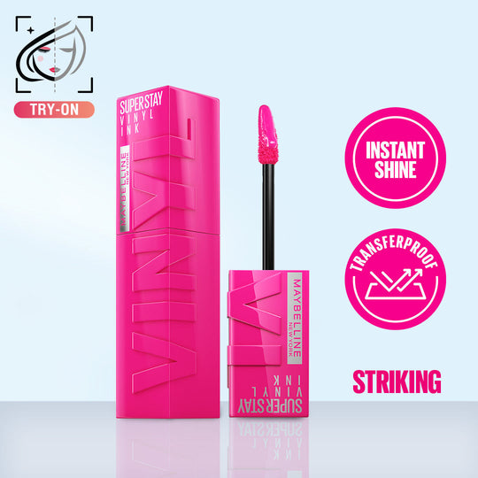 Maybelline New York Super Stay Vinyl Ink Liquid Lipstick, Instant Shine Lasts Up To 16H - Striking, 4.2ml Buy at Indicrest