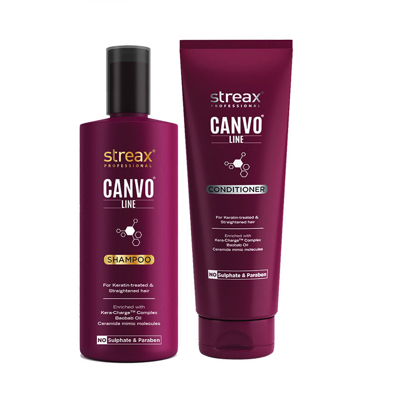Streax Professional Canvoline Shampoo, 300ml + Conditioner, 240ml Hair Care Combo (Parabene & Sulphate Free) Buy at Indicrest