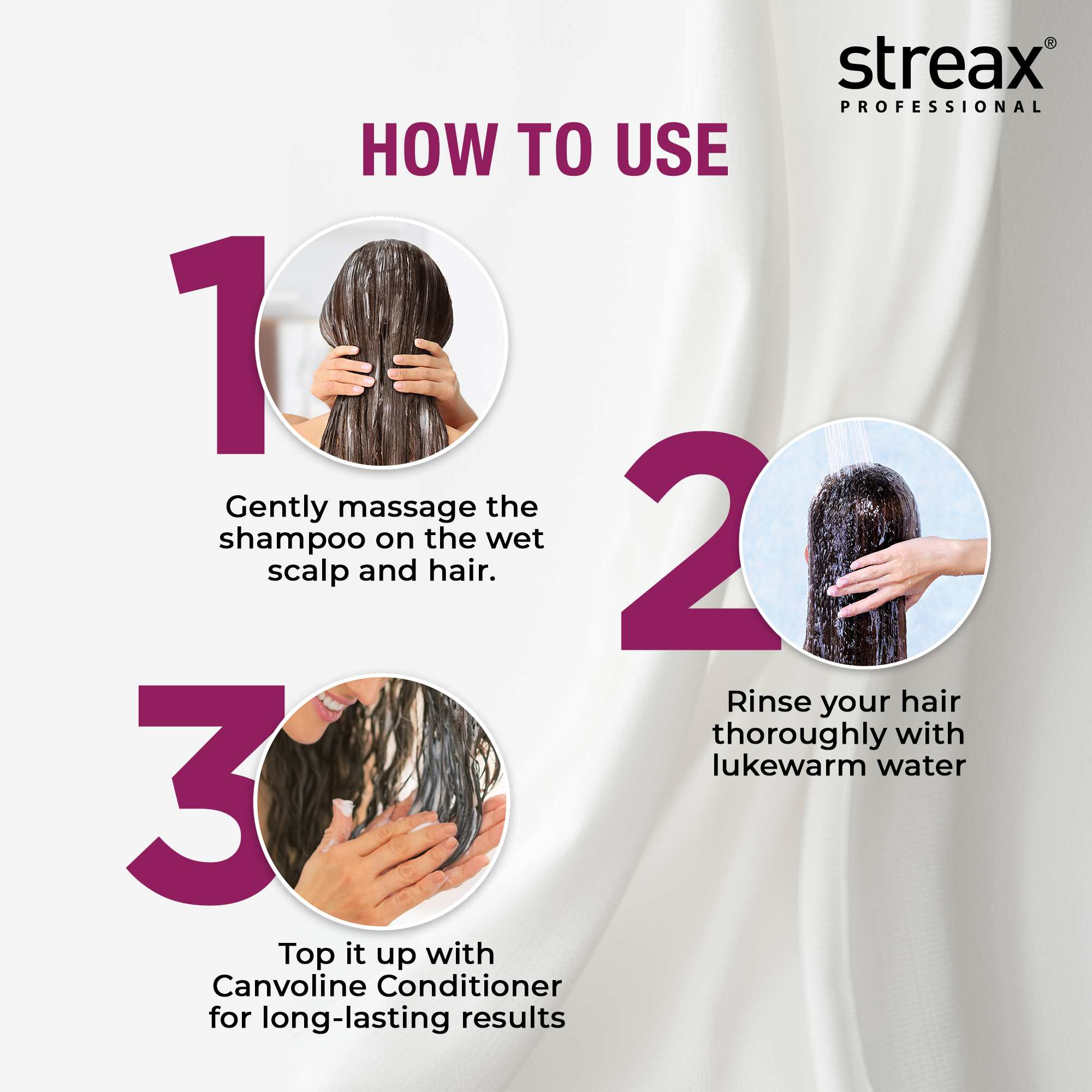 Streax Professional Canvoline Shampoo, 300ml + Conditioner, 240ml Hair Care Combo (Parabene & Sulphate Free) Buy at Indicrest Image 7