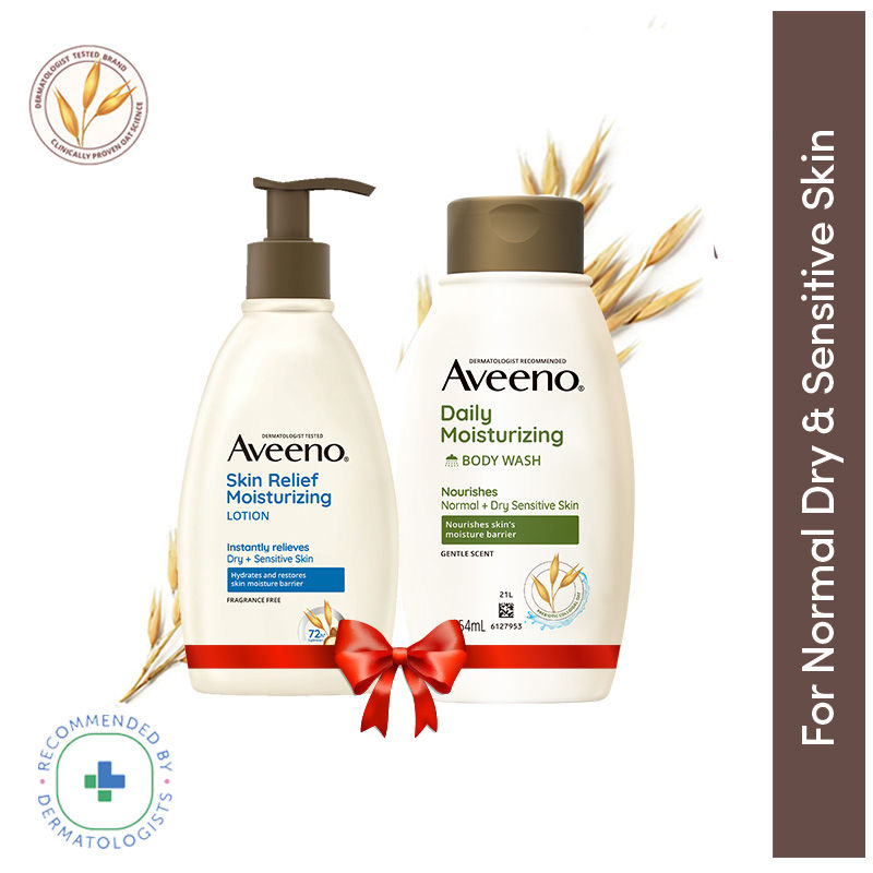 Aveeno Skin Relief Lotion + Daily Moisturizing Wash Combo for Sensitive, Dry, Normal Skin