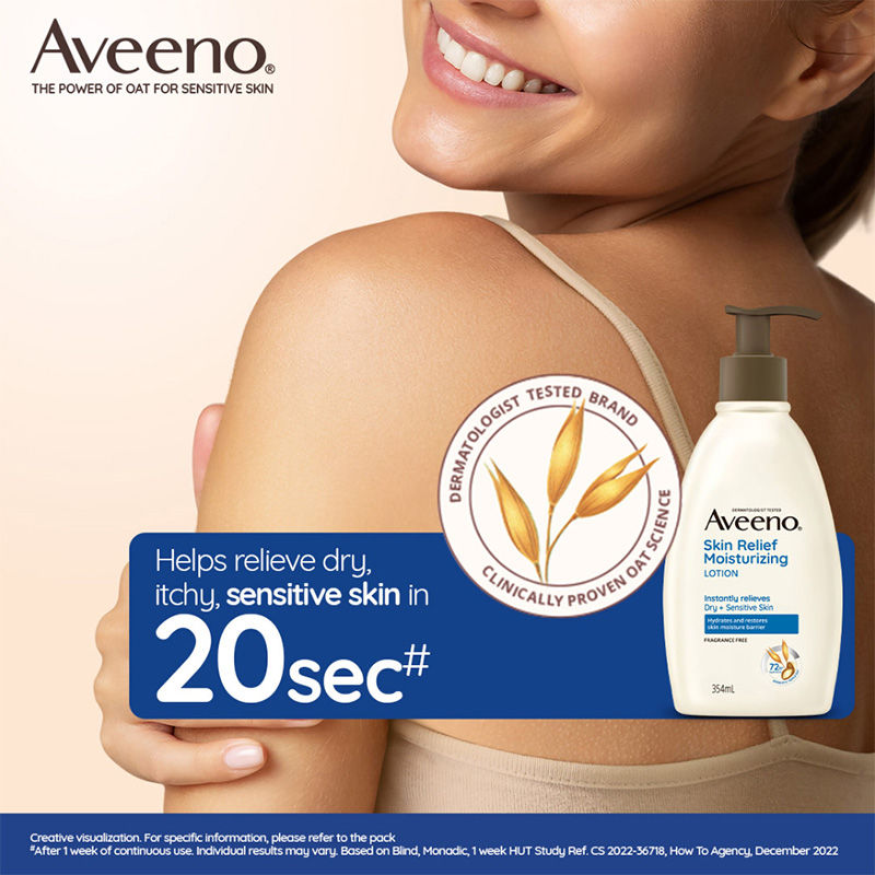 Aveeno Skin Relief Lotion + Daily Moisturizing Wash Combo for Sensitive, Dry, Normal Skin