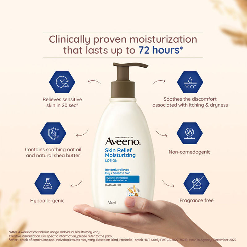 Aveeno Skin Relief Lotion + Daily Moisturizing Wash Combo for Sensitive, Dry, Normal Skin