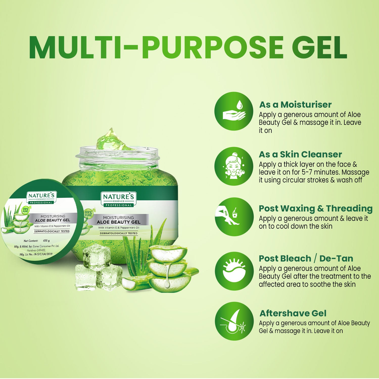 Nature's Essence Moisturising Aloe Beauty Gel, 450g Buy at Indicrest Image 8