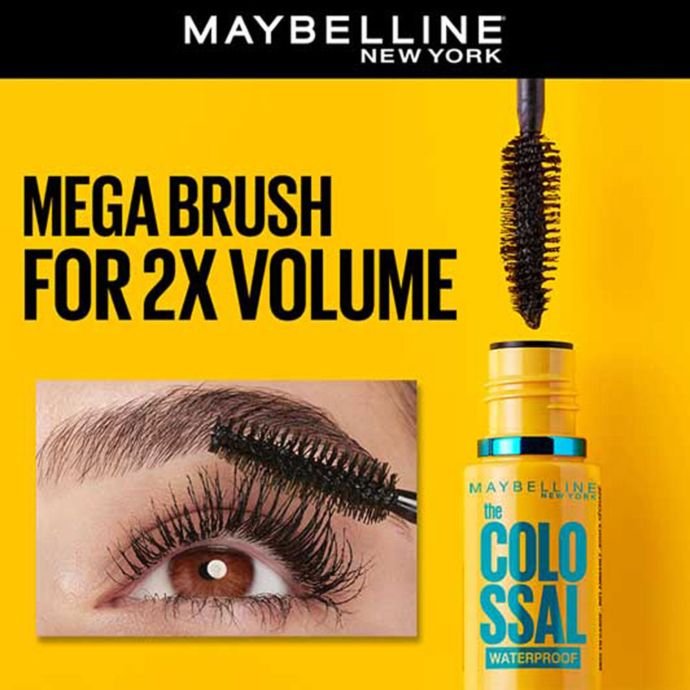 Maybelline New York The Colossal Volumizing Waterproof Mascara, Lasts Up To 12H - Black, 10ml Buy at Indicrest Image 2