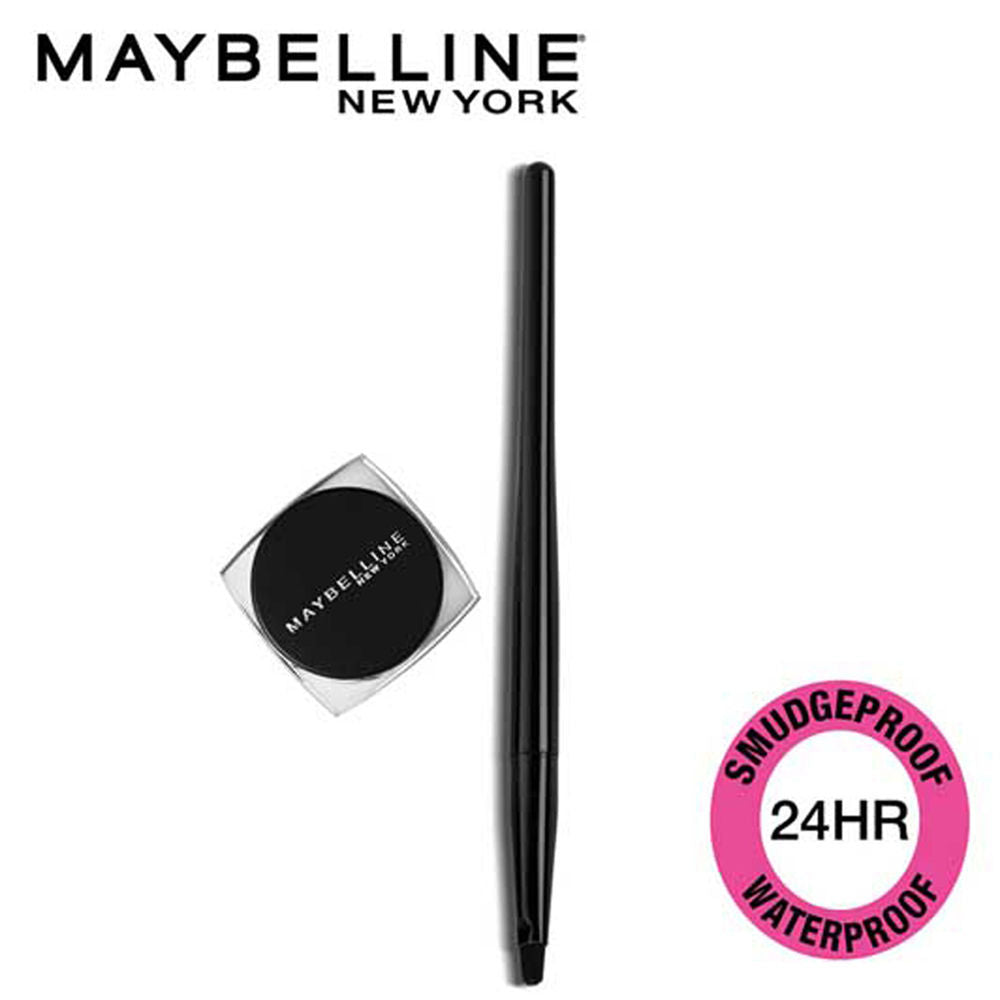 Maybelline New York Lasting Drama Gel Eyeliner With Expert Eyeliner Brush - 01 Black, 2.5g