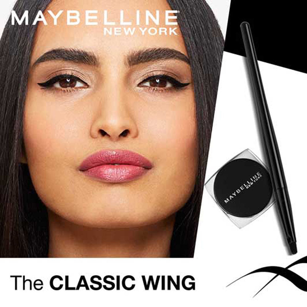 Maybelline New York Lasting Drama Gel Eyeliner With Expert Eyeliner Brush - 01 Black, 2.5g